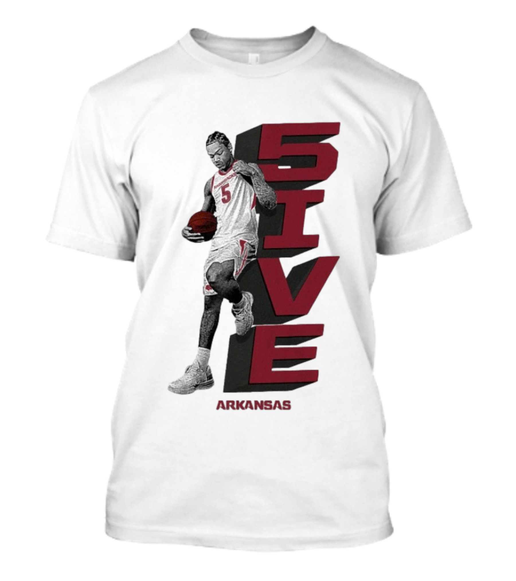Darius Acuff Jr. 5ive Arkansas Razorbacks Basketball Player T-Shirt