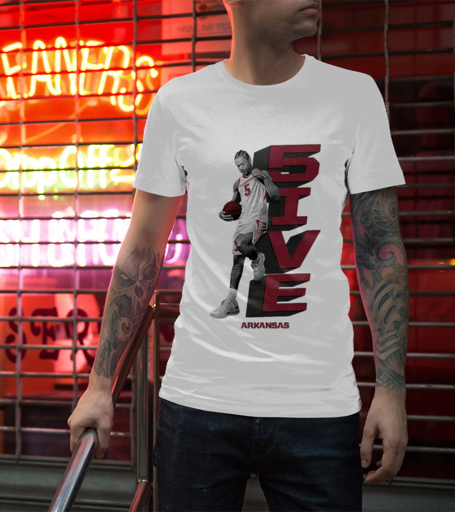 Darius Acuff Jr. 5ive Arkansas Razorbacks Basketball Player T-Shirt