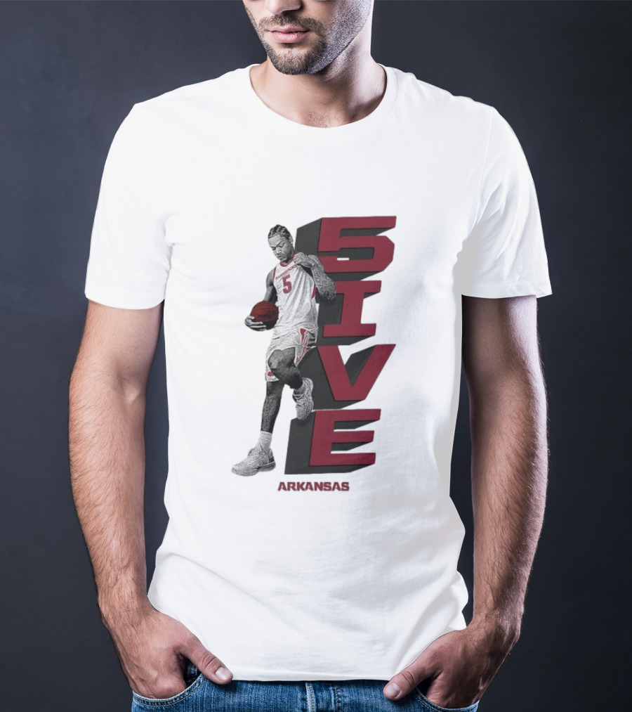 Darius Acuff Jr. 5ive Arkansas Razorbacks Basketball Player T-Shirt