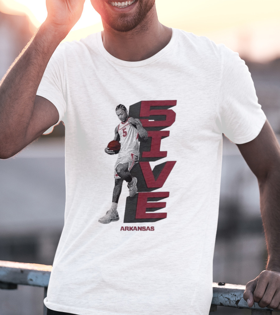 Darius Acuff Jr. 5ive Arkansas Razorbacks Basketball Player T-Shirt