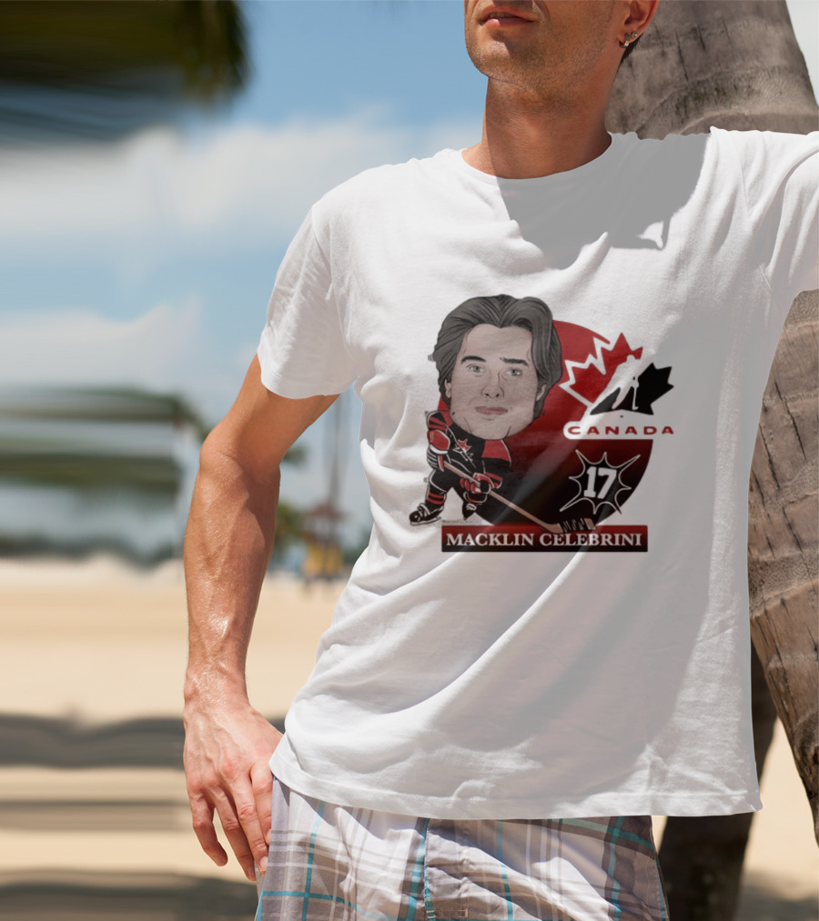 Hockey Canada Macklin Celebrini 17 Canada Leaf T-Shirt