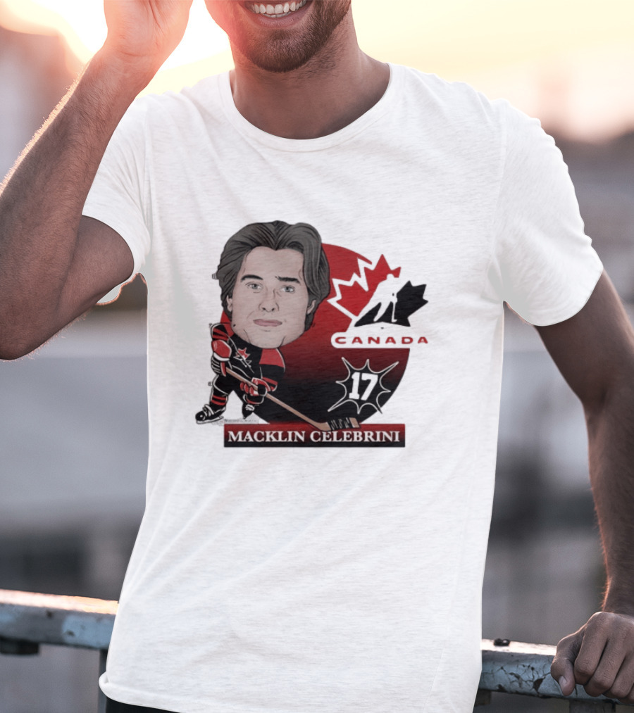 Hockey Canada Macklin Celebrini 17 Canada Leaf T-Shirt