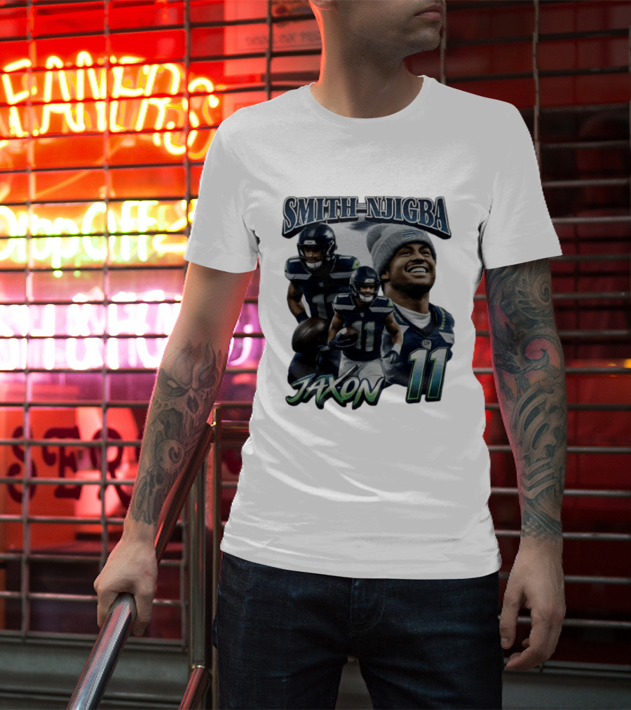 Jaxon Smith Njigba Seattle Seahawks 11 Player 90s T-Shirt