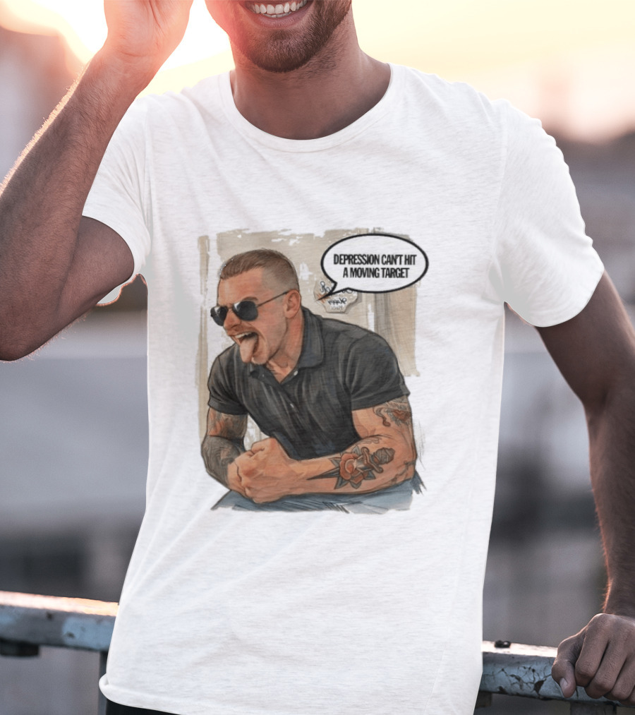 Joey Keegan Flex Pose Depression Can't Hit A Moving Target T-Shirt