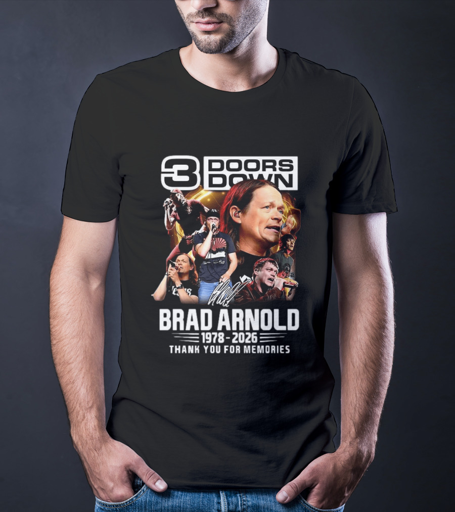 3 Doors Down Brad Arnold 1978 2026 Thank You For Memories T-Shirt