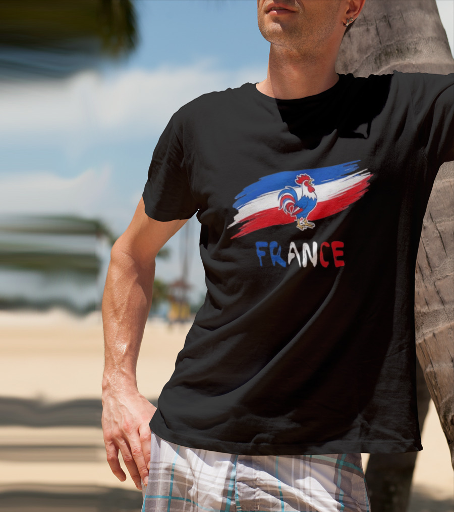 France Rooster French Flag Pride T-Shirt