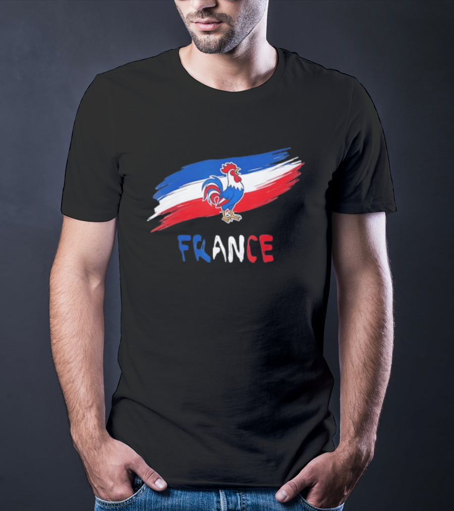 France Rooster French Flag Pride T-Shirt