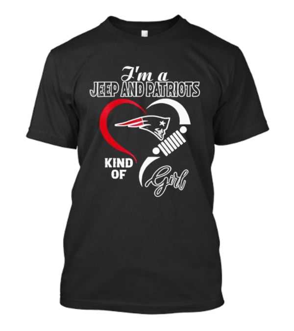 I'm A Jeep And Patriots Kind Of Girl Heart Football T-Shirt