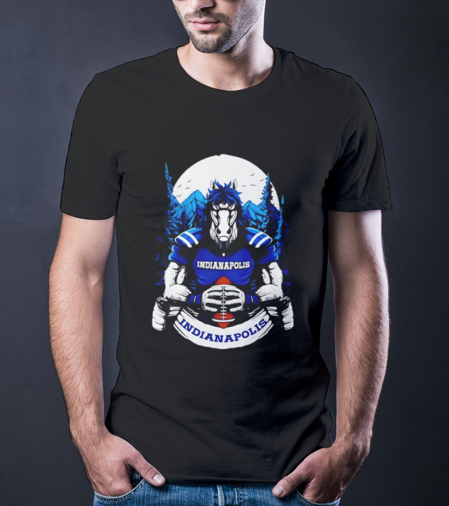 Indianapolis Colts Football Horse Mountain Forest T-Shirt