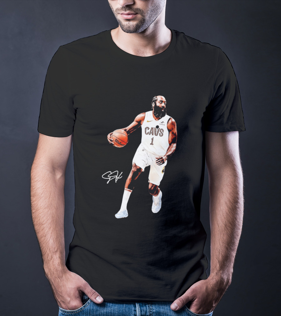 James Harden Basketball CAVS 1 Cavaliers Signature Debut T-Shirt