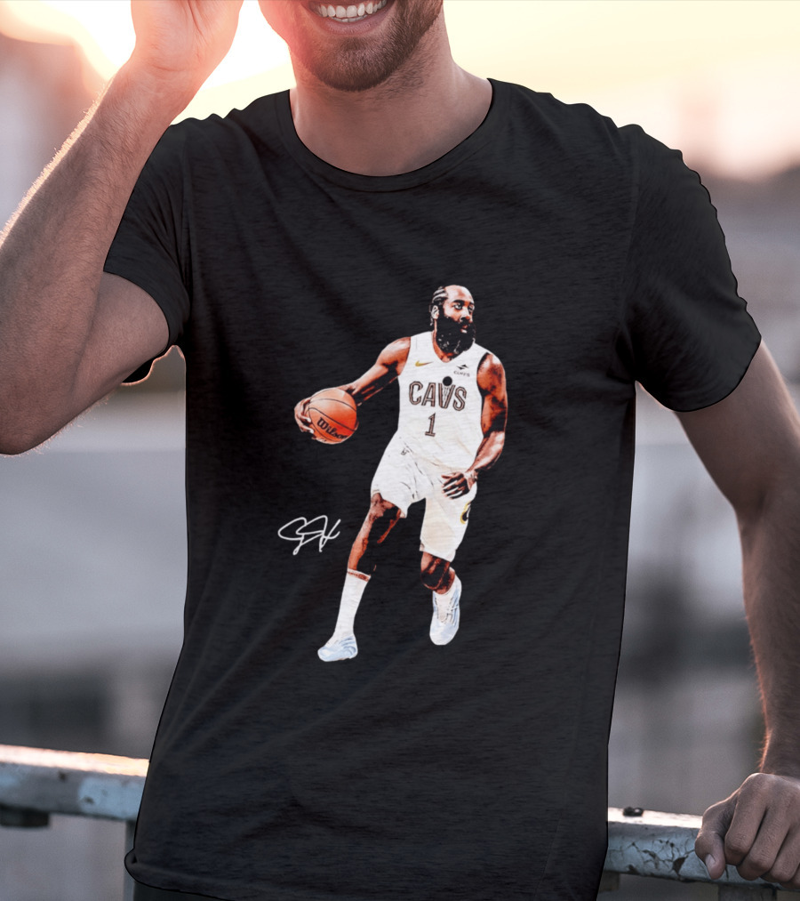 James Harden Basketball CAVS 1 Cavaliers Signature Debut T-Shirt