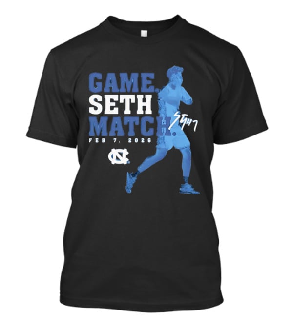 Game Seth Match Feb 7 2026 UNC Tar Heels T-Shirt
