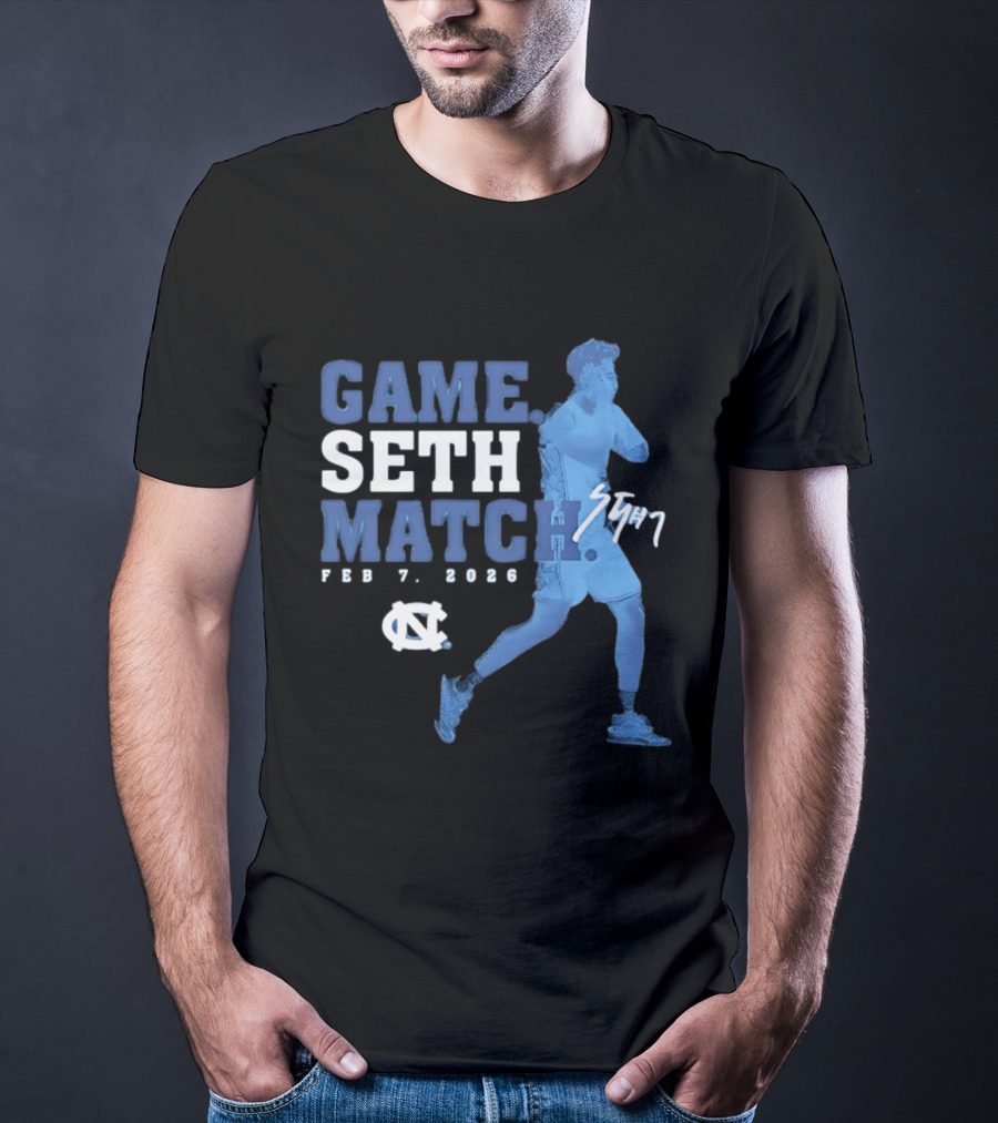 Game Seth Match Feb 7 2026 UNC Tar Heels T-Shirt