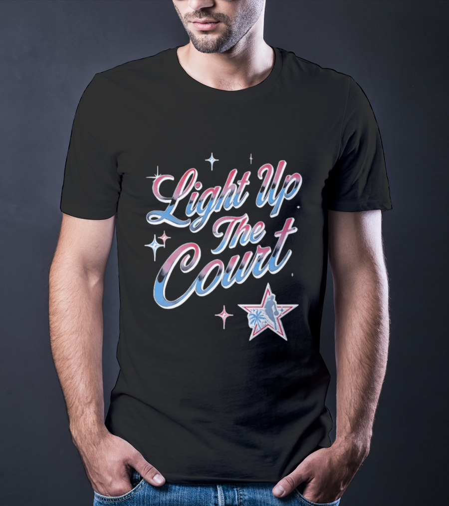 Light Up The Court NBA LA 2026 Basketball Stars And Sparkles T-Shirt