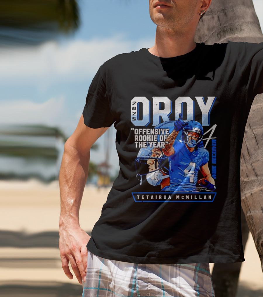 2025 OROY Offensive Rookie Of The Year Tetairoa McMillan Wide Receiver Carolina Panthers T-Shirt