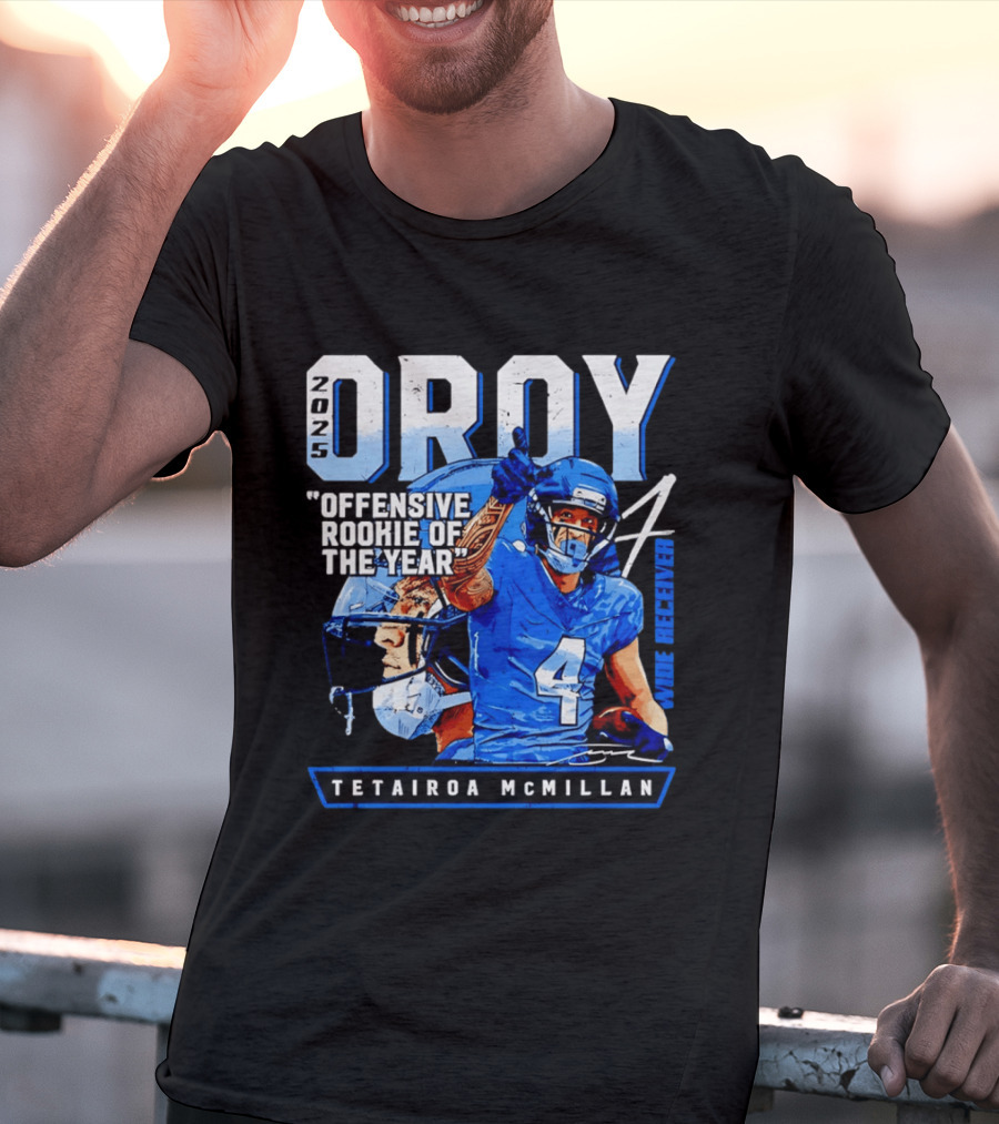 2025 OROY Offensive Rookie Of The Year Tetairoa McMillan Wide Receiver Carolina Panthers T-Shirt