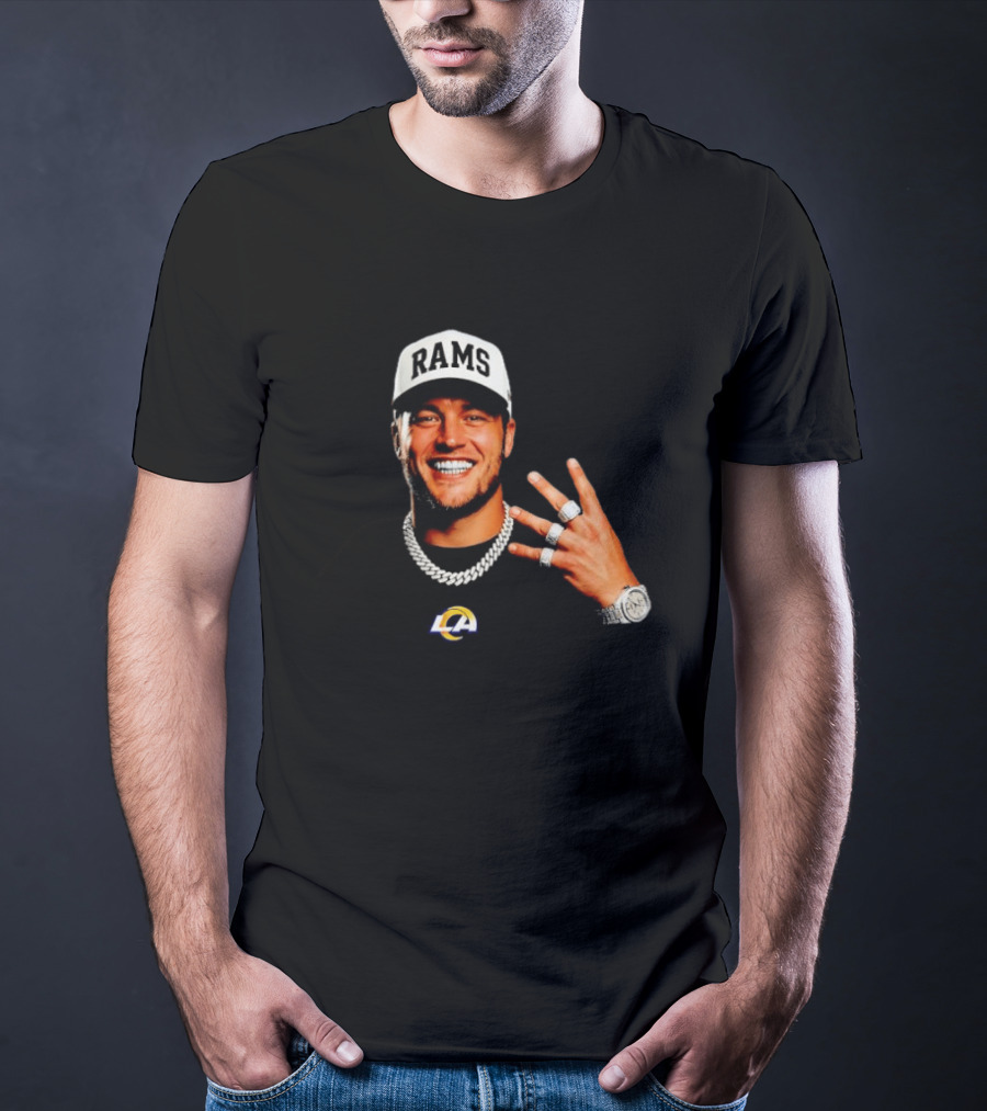 Los Angeles Rams Matthew Stafford MVP Rings Celebration T-Shirt