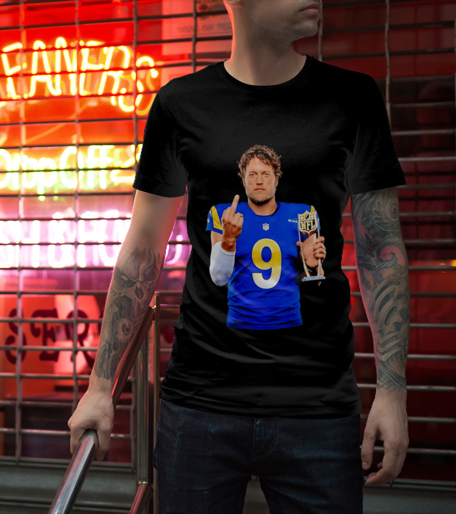Matthew Stafford Los Angeles Rams 2025 MVP Gesture NFL Trophy T-Shirt