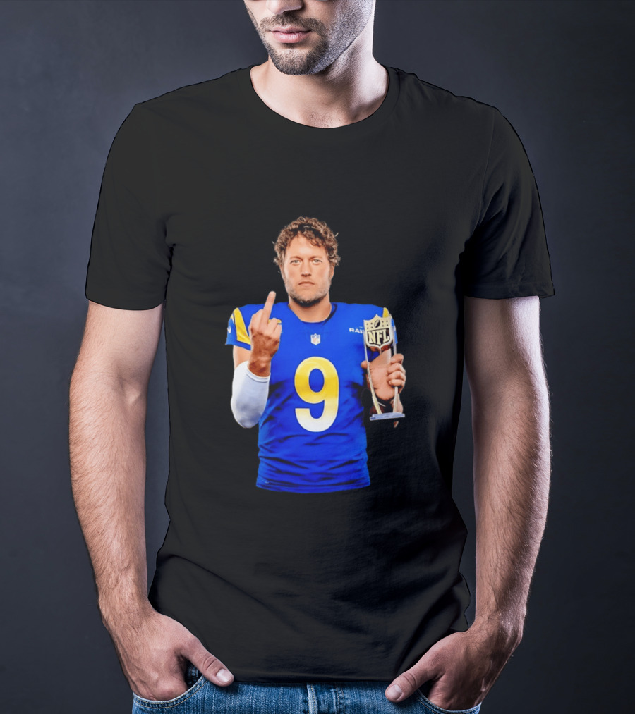 Matthew Stafford Los Angeles Rams 2025 MVP Gesture NFL Trophy T-Shirt