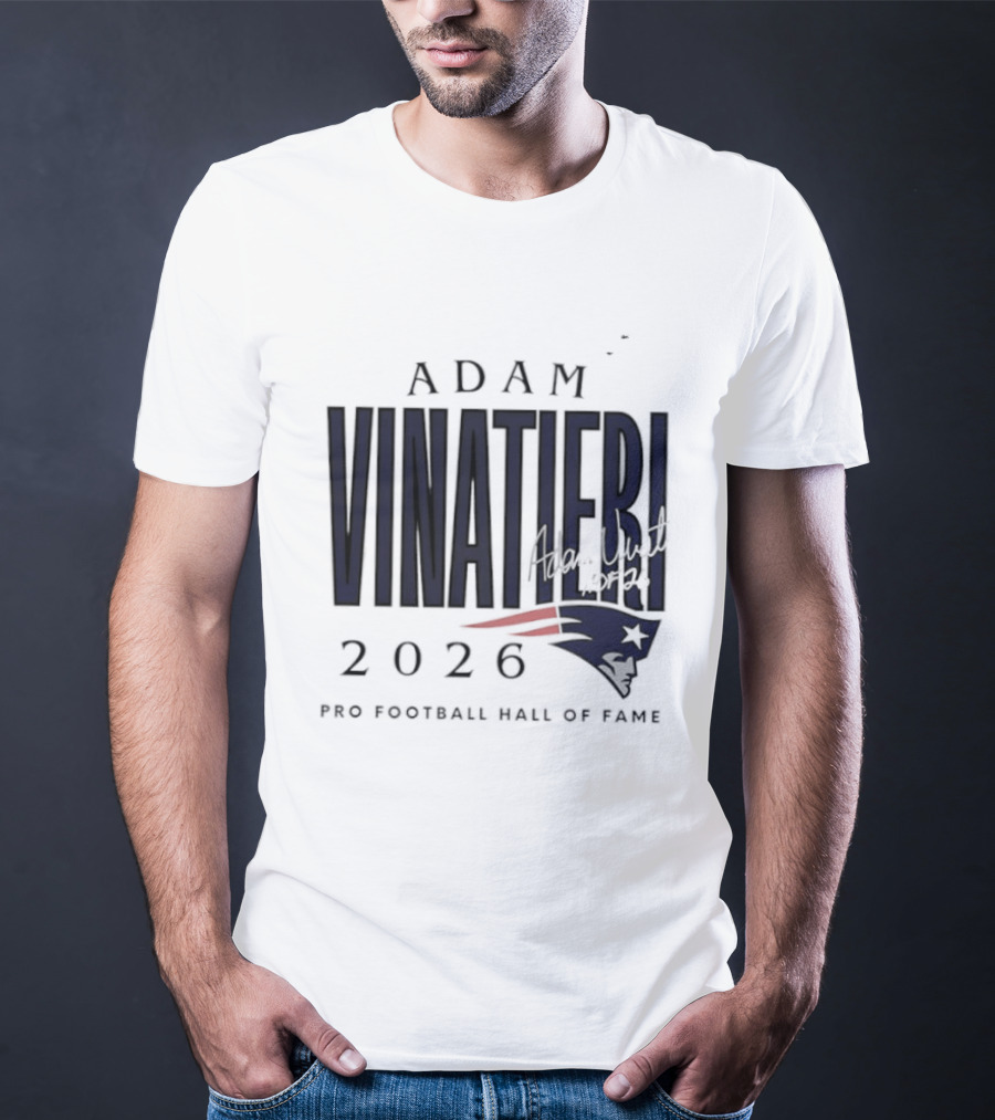 Adam Vinatieri 2026 Patriots Pro Football Hall Of Fame T-Shirt