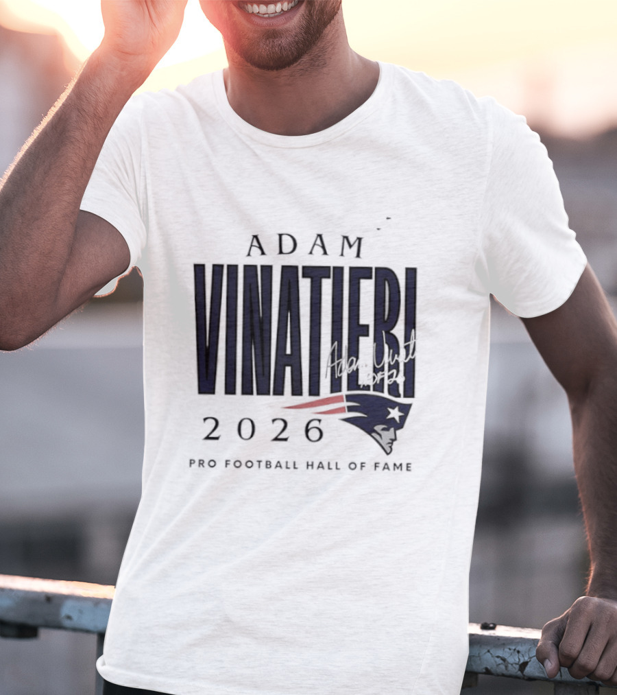 Adam Vinatieri 2026 Patriots Pro Football Hall Of Fame T-Shirt