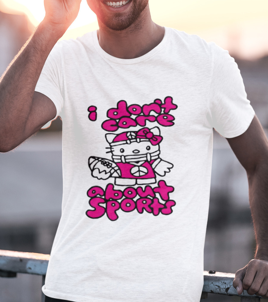 Hello Kitty I Don't Care About Sports Playful Attitude T-Shirt