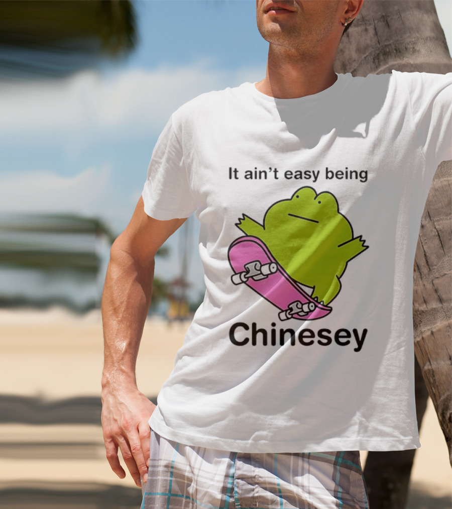 It Ain't Easy Being Chinesey Kawaii Frog On Skateboard T-Shirt