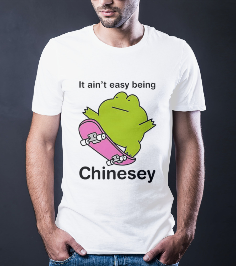 It Ain't Easy Being Chinesey Kawaii Frog On Skateboard T-Shirt
