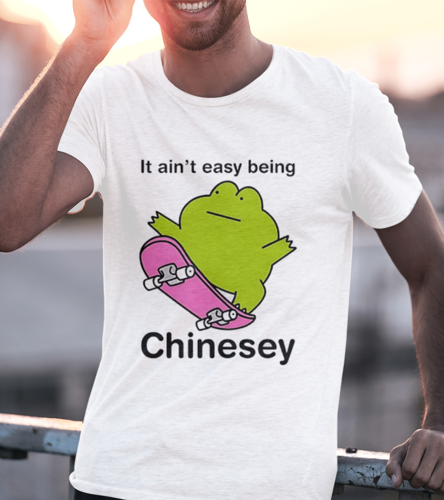 It Ain't Easy Being Chinesey Kawaii Frog On Skateboard T-Shirt