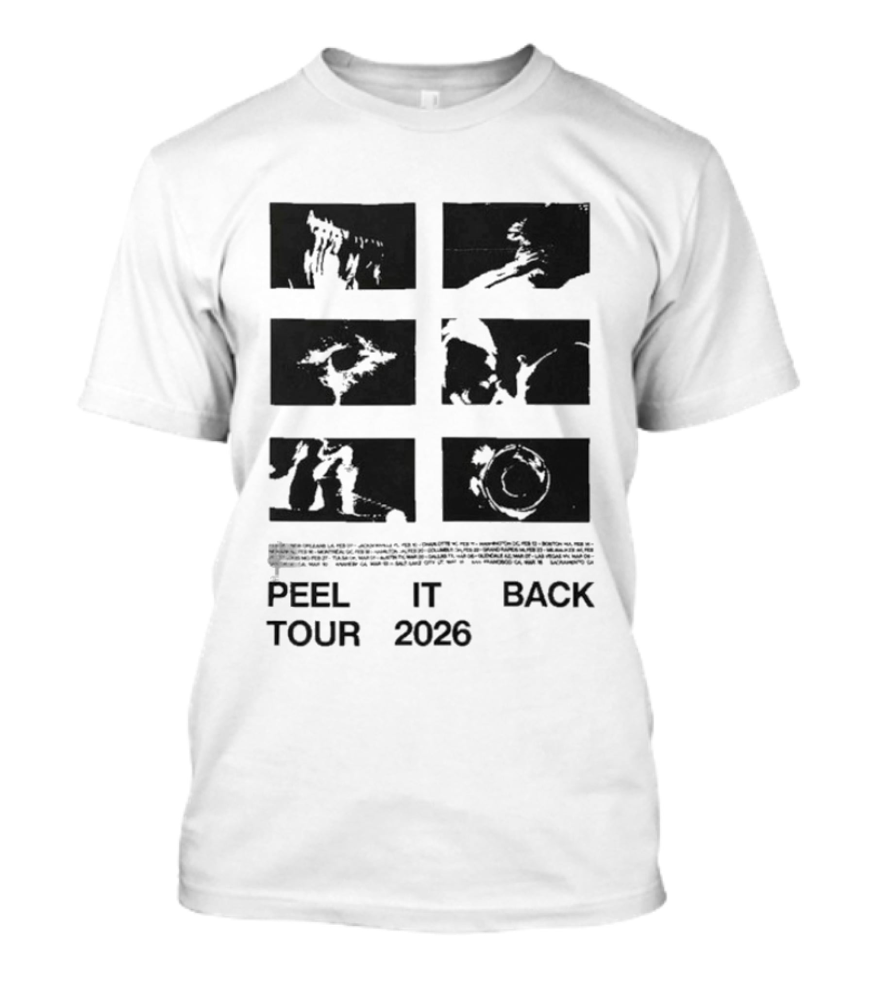 Nine Inch Nails Peel It Back Tour 2026 Distorted Rectangles T-Shirt