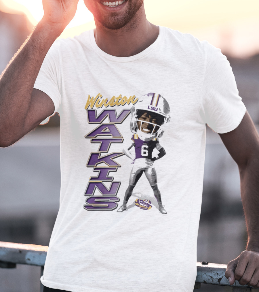 Winston Watkins LSU Tigers Football Caricature T-Shirt