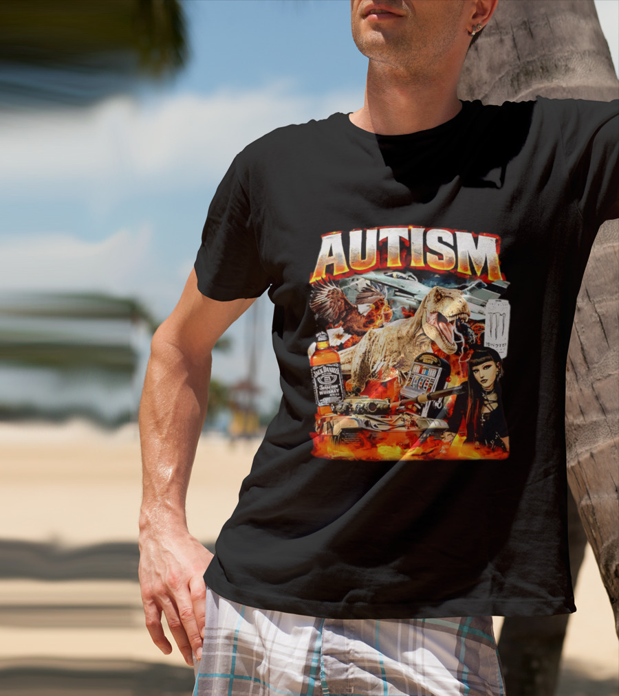 Autism Rex Eagle Jack Daniel's Tank Monster Energy Explosion T-Shirt