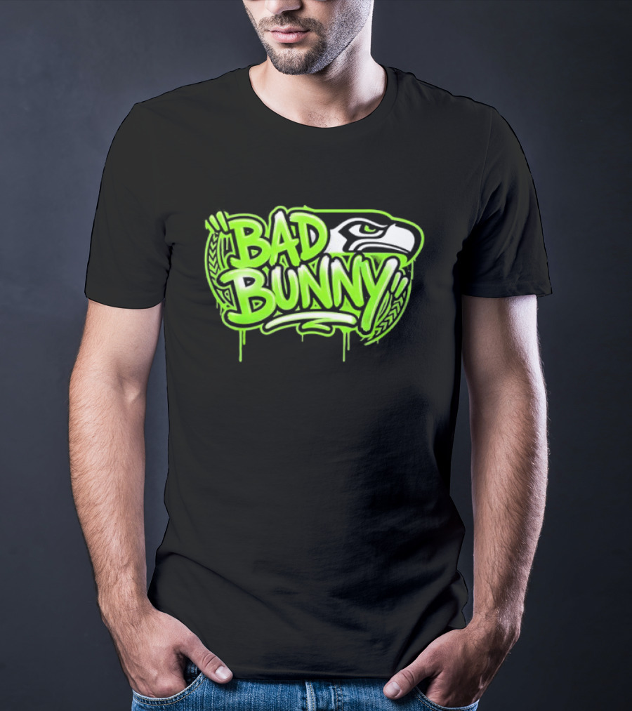 Bad Bunny Seattle Seahawks Team Collaboration T-Shirt