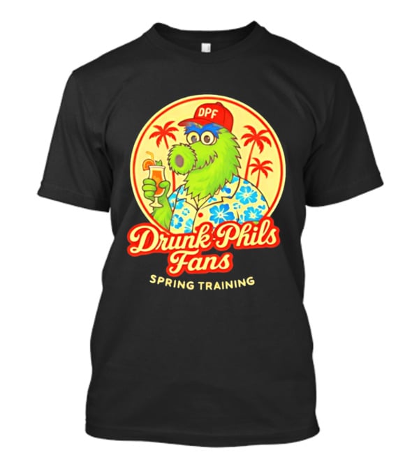 Drunk Phils Fans DPF Mascot Hawaiian Spring Training Palm Trees T-Shirt