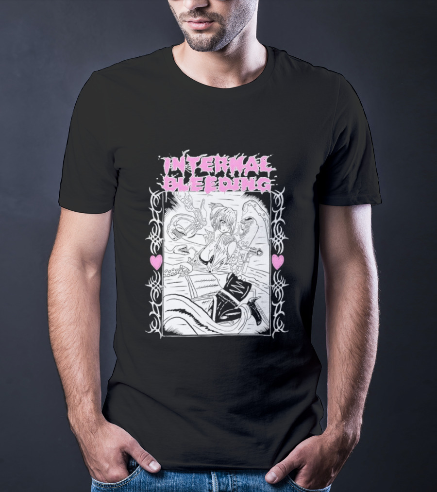 Internal Bleeding Anime Pastel Aesthetic Manga Style Hearts T-Shirt