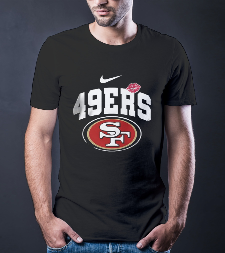 Nike San Francisco 49ers 49ers SF Lip Print Kiss Mark T-Shirt