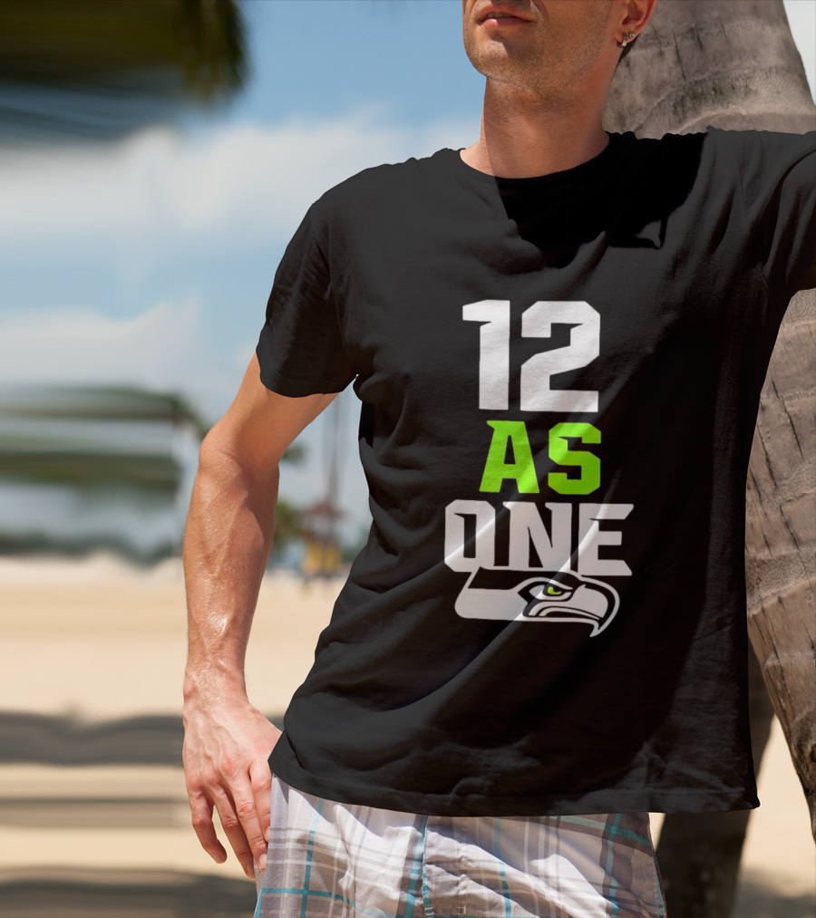 Seattle Seahawks 12 As One Fan Slogan With Team T-Shirt