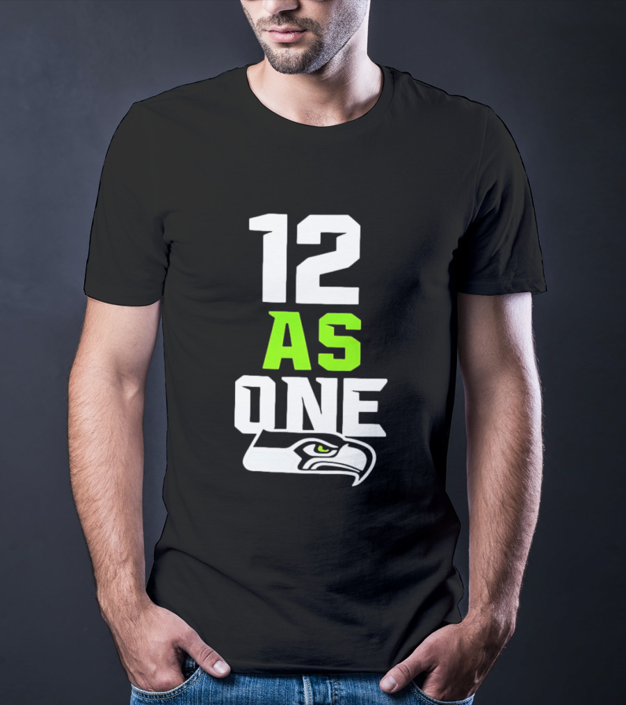Seattle Seahawks 12 As One Fan Slogan With Team T-Shirt