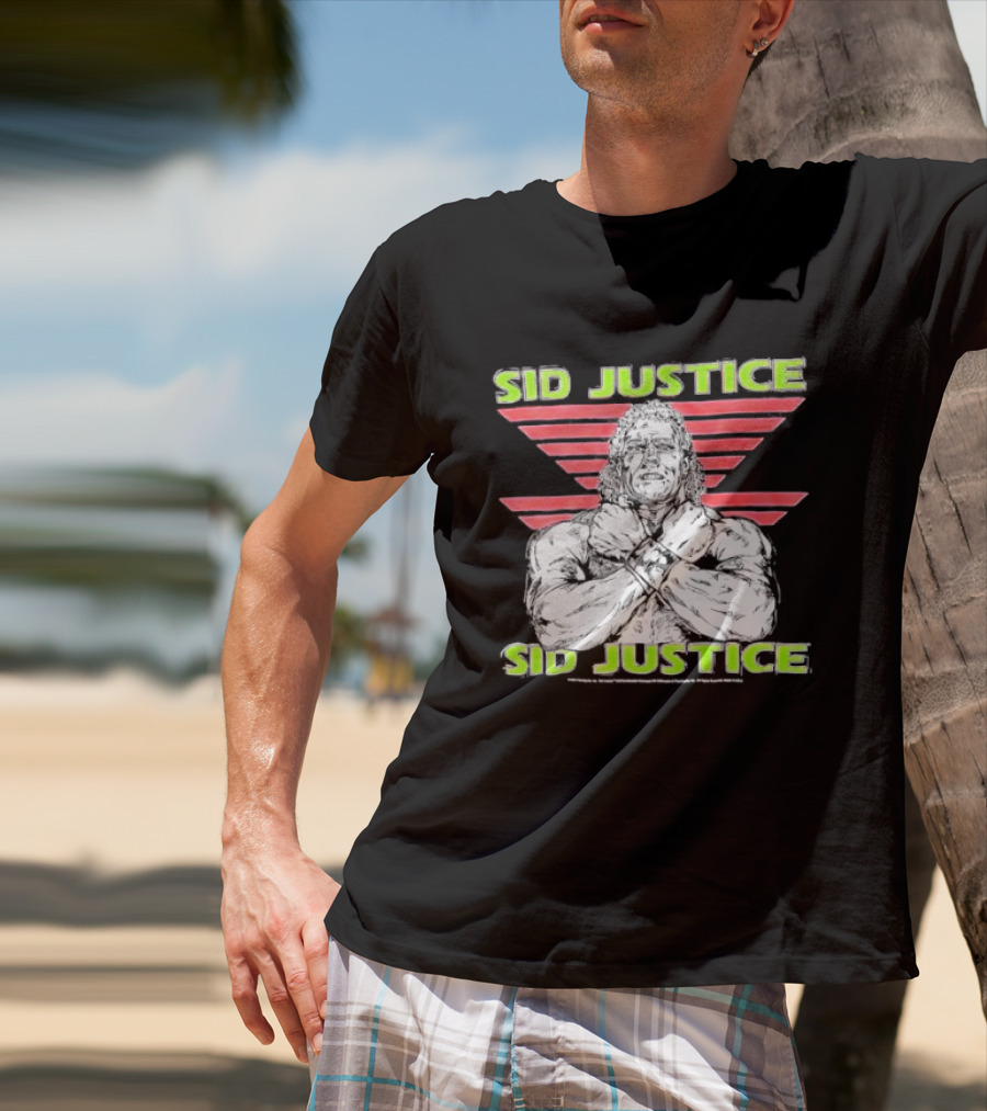 Sid Justice Wrestling Icon Retro Red T-Shirt