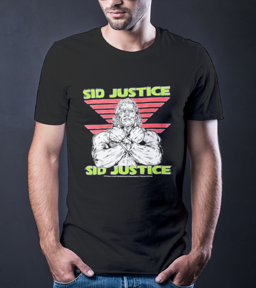 Sid Justice Wrestling Icon Retro Red T-Shirt