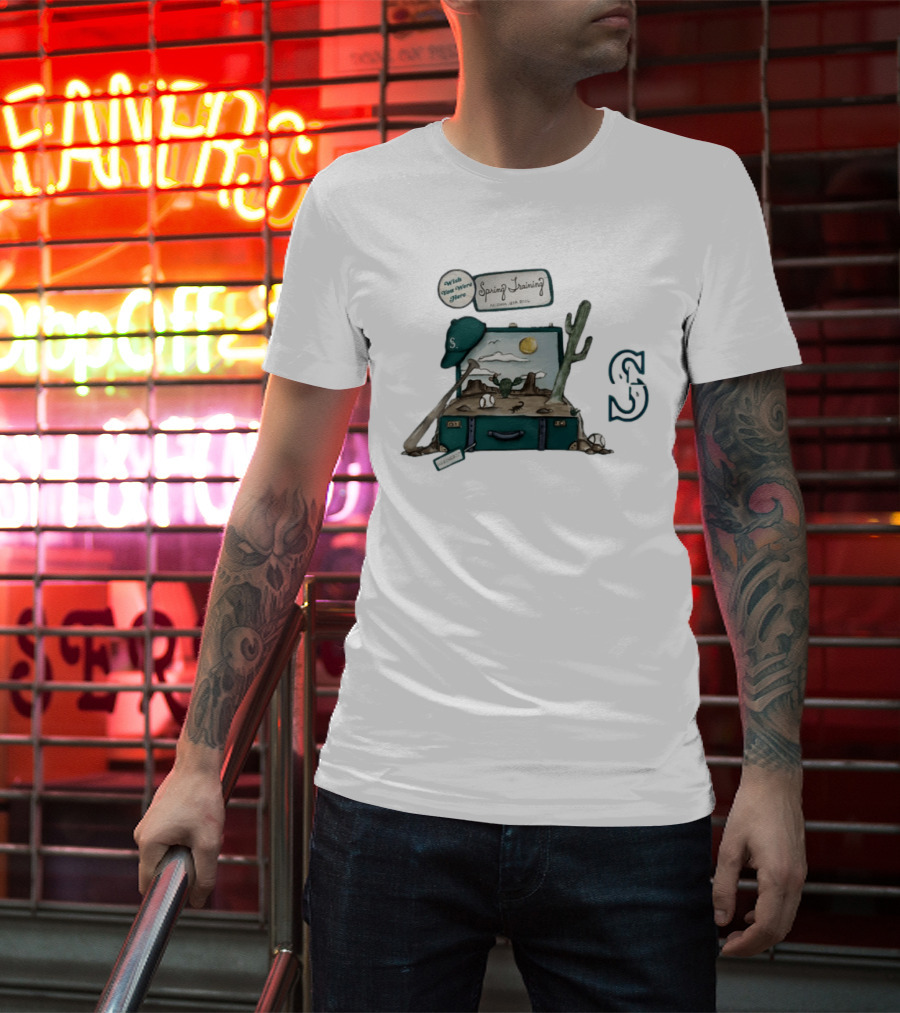 2026 Mariners Spring Training Arizona Cactus Suitcase Baseball Adventure T-Shirt