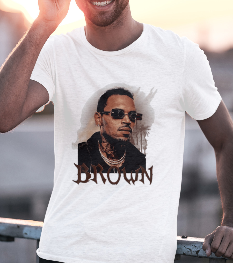 Chris Brown Highline Urban Style Sunglasses And Tattoos T-Shirt