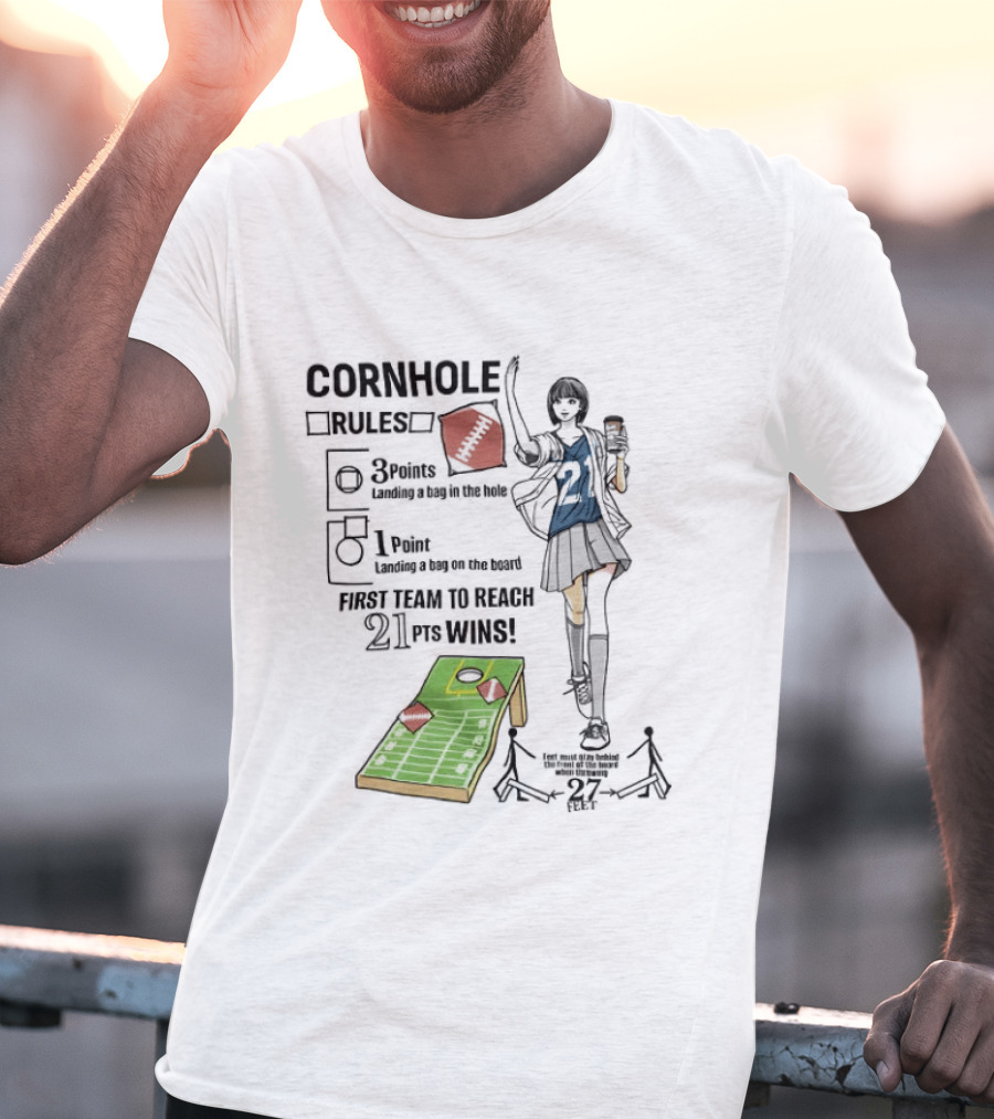 Cornhole Rules First Team To Reach 21 Points Wins T-Shirt