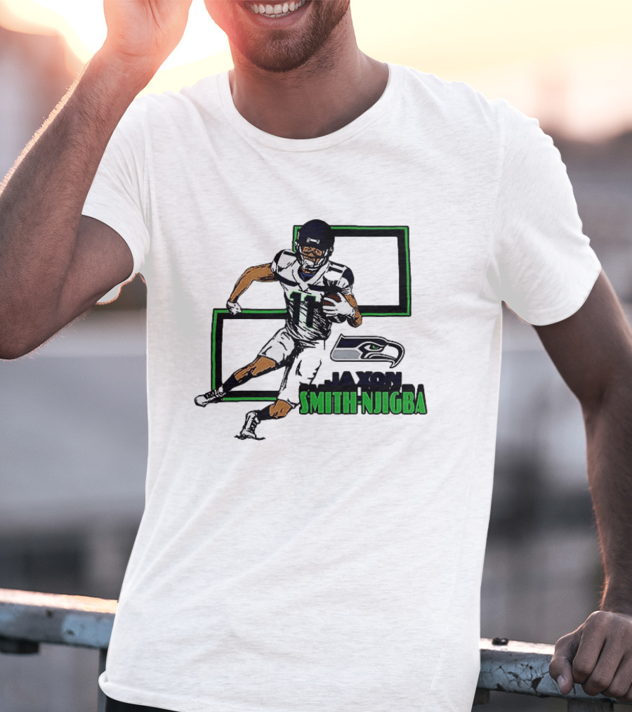 Jaxon Smith Njigba Seattle Seahawks Football Action Seahawks T-Shirt