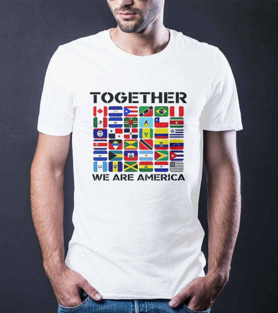Together We Are America Flags Unity And Diversity T-Shirt
