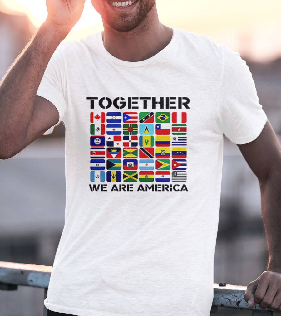 Together We Are America Flags Unity And Diversity T-Shirt
