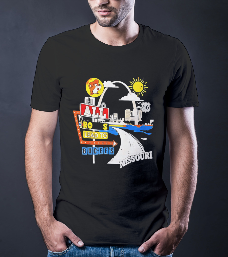 All Roads Lead To Buc Ee's Missouri Route 66 T-Shirt