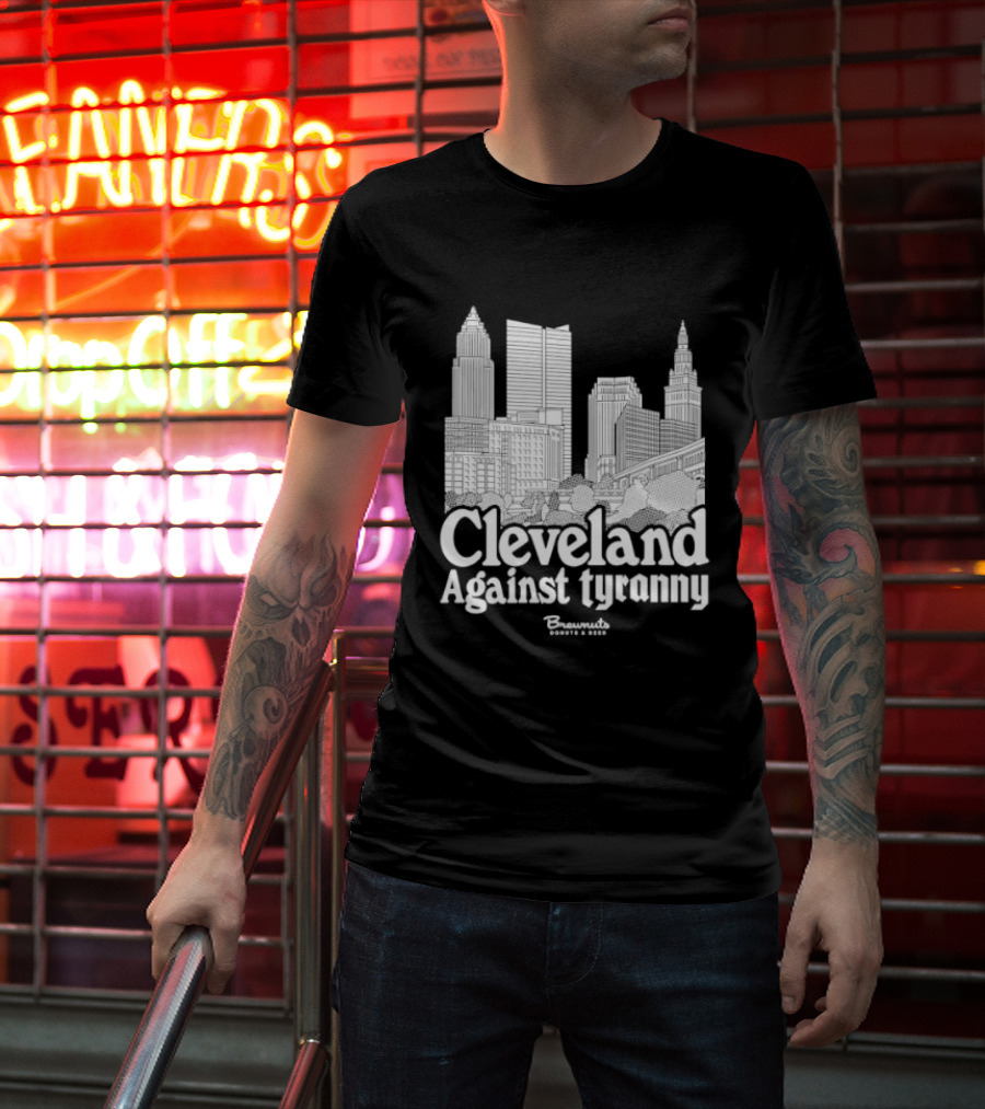 Cleveland Against Tyranny City Skyline Tower City Terminal Towers T-Shirt