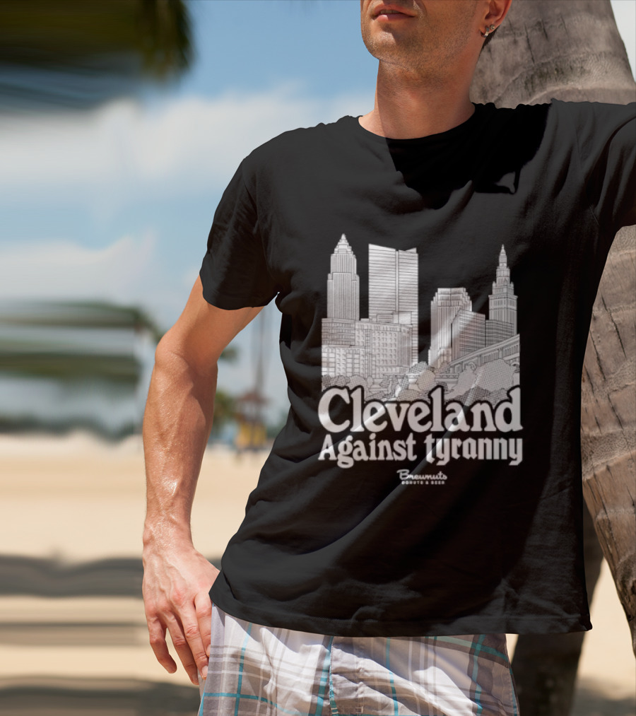 Cleveland Against Tyranny City Skyline Tower City Terminal Towers T-Shirt