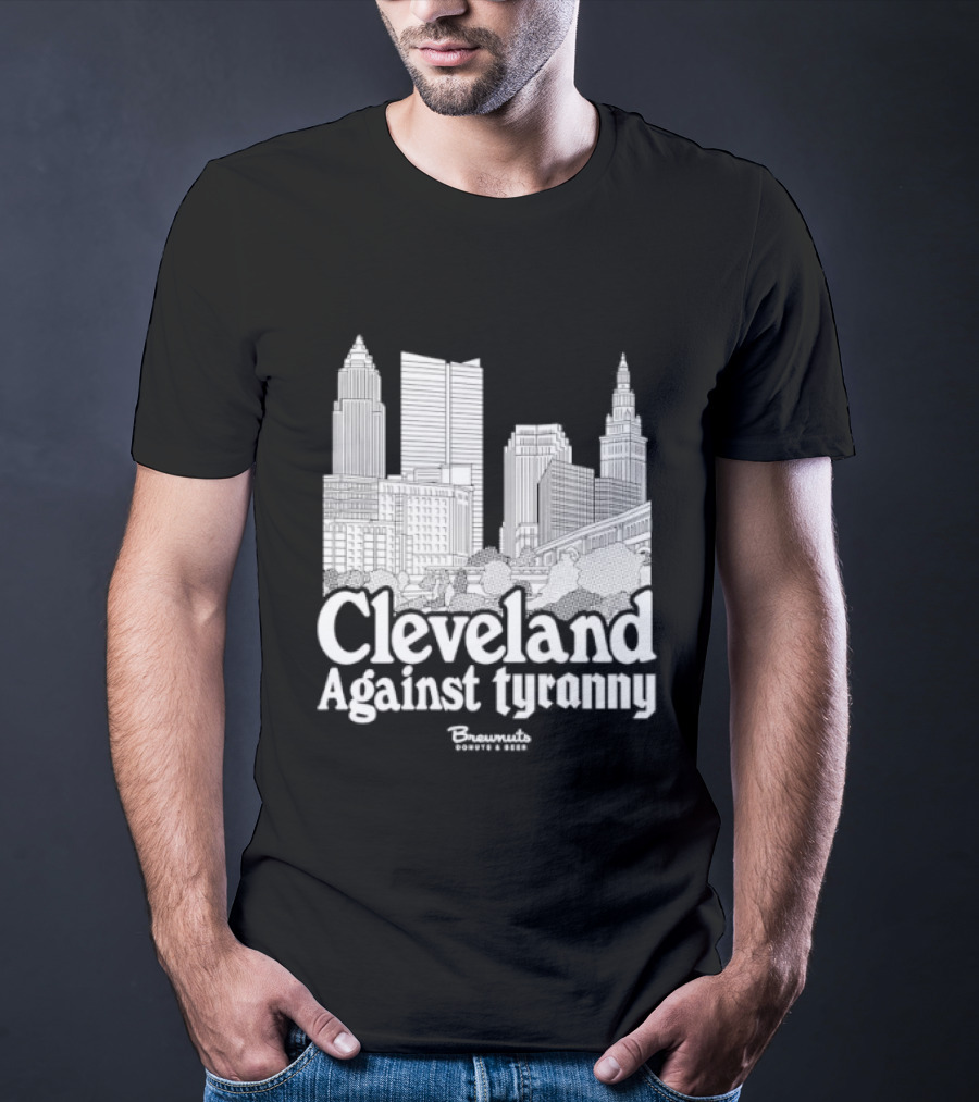 Cleveland Against Tyranny City Skyline Tower City Terminal Towers T-Shirt